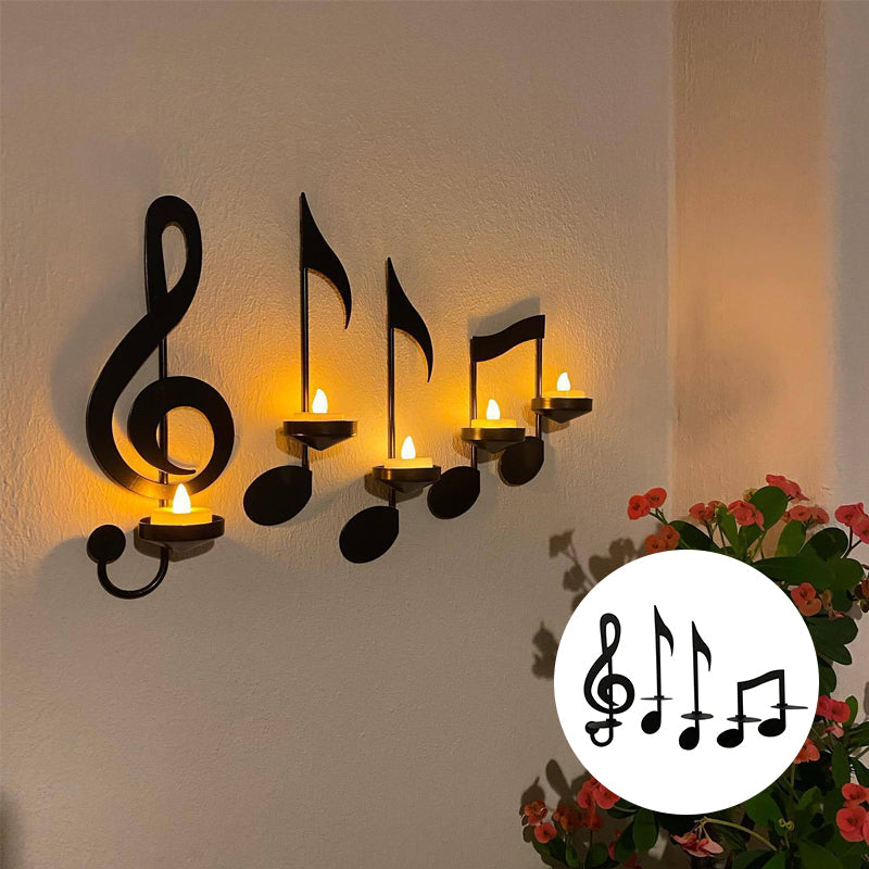 Black Music Note Wall Sconce